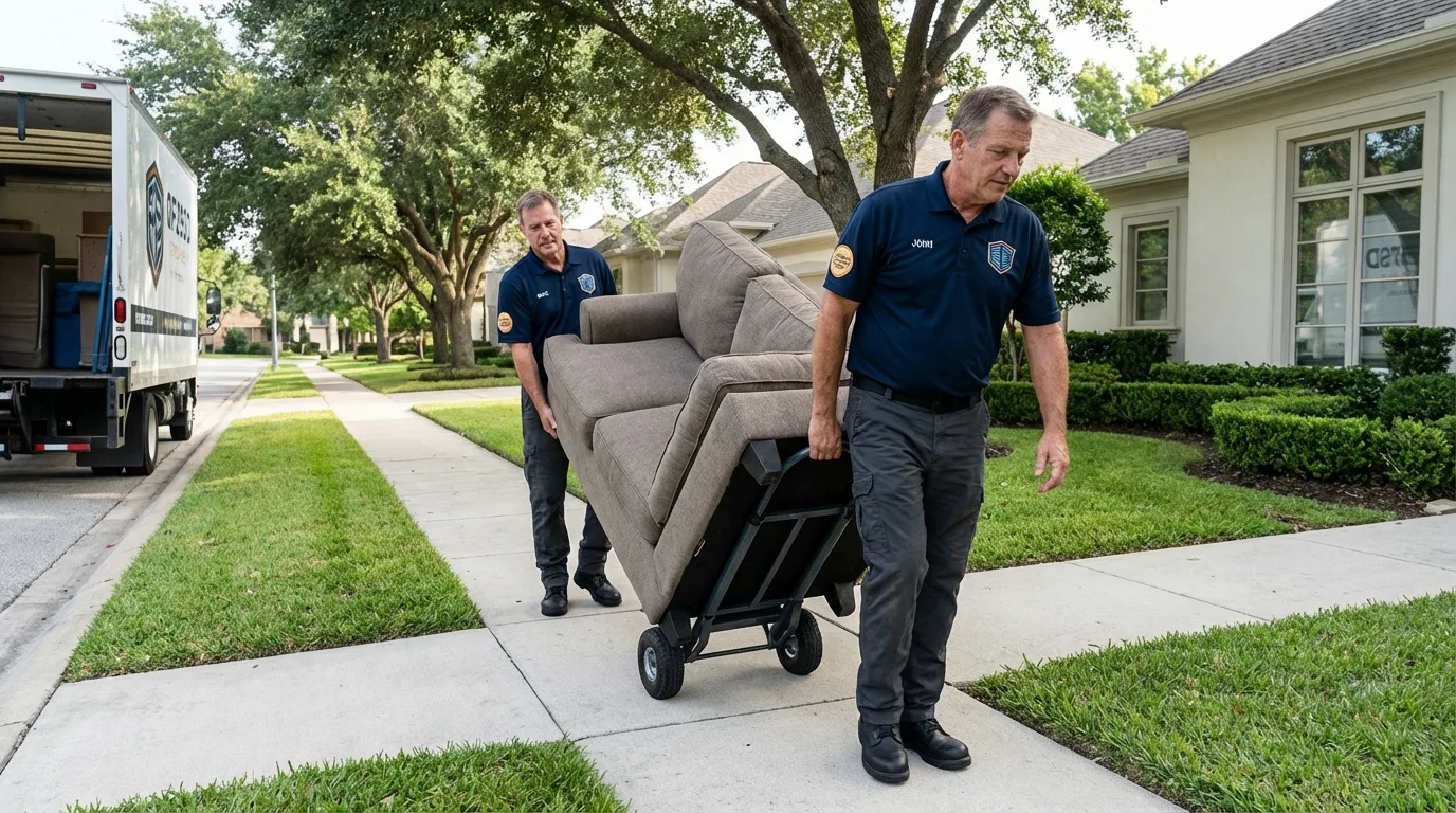Local residential moving crew loading furniture in Alamogordo, NM